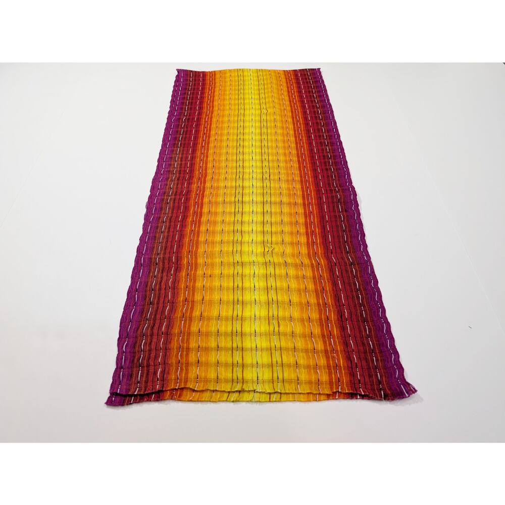 Rainbow Scarf Stripe Red Orange Yellow Purple Woven Rectangular - Picture 5 of 8